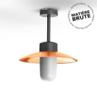 Roger Pradier - Plafonnier Belcour N°2 opale Cuivre brut 082