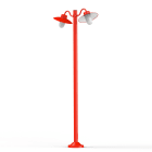 Roger Pradier - Lampadaire Belcour N°5 opale Rouge signalisation 056