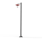 Roger Pradier - Lampadaire Cooper N°4 opale Rouge tomate 110
