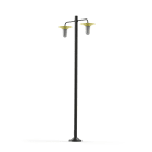 Roger Pradier - Lampadaire Cooper N°5 opale Jaune souffre brillant 057