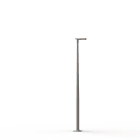 Roger Pradier - Lampadaire Hector N°2 LED Sym 35W 2700K Dali Rouge 056, Support Gris 105