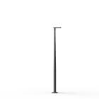 Roger Pradier - Lampadaire Hector N°2 LED Asym 35W 2700K 1-10V Rouge 056, Support Gris 107