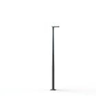 Roger Pradier - Lampadaire Hector N°2 LED Asym 35W 2700K 1-10V Bleu 134, Support Gris 107