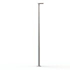 Roger Pradier - Lampadaire Hector N°3 LED Asym 35W 2700K 1-10V Rouge 056, Support Gris 105