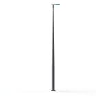Roger Pradier - Lampadaire Hector N°3 LED sym 26W 3000K Bleu azur mat 134 support Gris noir 107