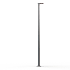Roger Pradier - Lampadaire Hector N°2 LED Asym 35W 2700K 1-10V Rouge 056, Support Gris 107