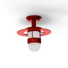 Roger Pradier - Plafonnier Kent N°1 E27 Diffuseur verre dépoli Rouge 110