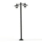 Roger Pradier - Lampadaire Kent N°5 E27 Diffuseur verre dépoli Gris 006