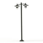 Roger Pradier - Lampadaire Kent N°5 E27 Diffuseur verre dépoli Gris 107