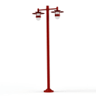 Roger Pradier - Lampadaire Kent N°5 E27 Diffuseur verre dépoli Rouge 110