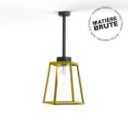 Roger Pradier - Plafonnier Lampiok 2 N°1 Laiton brut 072 Diffuseur clair - Gris noir 107