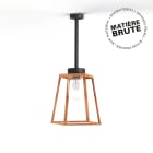 Roger Pradier - Plafonnier Lampiok 2 N°1 Cuivre brut 082 Diffuseur clair - Gris noir 107