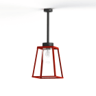 Roger Pradier - Plafonnier Lampiok 2 N°1 diffuseur clair Rouge tomate 110 - Gris noir 107