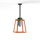 Roger Pradier - Plafonnier Lampiok 2 N°1 diffuseur opale Orangé pur 014 - Gris noir 107