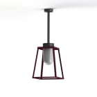 Roger Pradier - Plafonnier Lampiok 2 N°1 diffuseur opale Rouge vin 066 - Gris noir 107