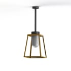 Roger Pradier - Plafonnier Lampiok 2 N°1 diffuseur opale Laiton vernis teinté 070 - Gris 107