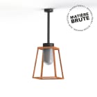 Roger Pradier - Plafonnier Lampiok 2 N°1 Cuivre brut 082 Diffuseur opale - Gris noir 107