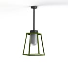 Roger Pradier - Plafonnier Lampiok 2 N°1 diffuseur opale Vert fougère 109 - Gris noir 107