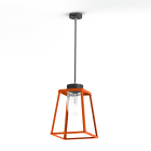 Roger Pradier - Suspension Lampiok 2 N°2 diffuseur clair Orangé pur 014 - Gris noir 107