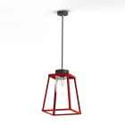 Roger Pradier - Suspension Lampiok 2 N°2 diffuseur clair Rouge tomate 110 - Gris noir 107