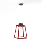 Roger Pradier - Suspension Lampiok 2 N°2 diffuseur clair Rouge tomate 110 - Gris noir 107