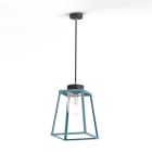 Roger Pradier - Suspension Lampiok 2 N°2 diffuseur clair Bleu 111 - Gris noir 107