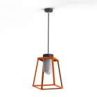 Roger Pradier - Suspension Lampiok 2 N°2 diffuseur opale Orangé pur 014 - Gris noir 107