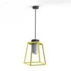 Roger Pradier - Suspension Lampiok 2 N°2 diffuseur opale Jaune soufre 068 - Gris noir 107