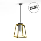 Roger Pradier - Suspension Lampiok 2 N°2 Laiton brut 072 Diffuseur opale - Gris noir 107