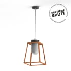 Roger Pradier - Suspension Lampiok 2 N°2 Cuivre brut 082 Diffuseur opale - Gris noir 107