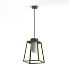 Roger Pradier - Suspension Lampiok 2 N°2 diffuseur opale Vert fougère 109 - Gris noir 107