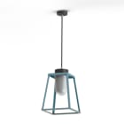 Roger Pradier - Suspension Lampiok 2 N°2 diffuseur opale Bleu 111 - Gris noir 107