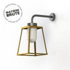 Roger Pradier - Applique Lampiok 2 N°3 Laiton brut 072 Diffuseur opale - Gris noir 107