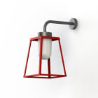 Roger Pradier - Applique Lampiok 2 N°3 diffuseur opale Rouge tomate 110 - Gris noir 107