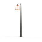 Roger Pradier - Lampadaire Lampiok 2 N°4 diffuseur clair Orangé pur 014 - Gris noir 107