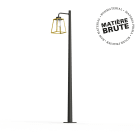 Roger Pradier - Lampadaire Lampiok 2 N°4 Laiton brut 072 Diffuseur clair - Gris noir 107
