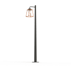 Roger Pradier - Lampadaire Lampiok 2 N°4 diffuseur clair Cuivre patiné vernis 080 - Gris 107