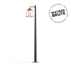 Roger Pradier - Lampadaire Lampiok 2 N°4 Cuivre brut 082 Diffuseur clair - Gris noir 107