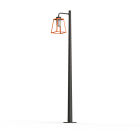 Roger Pradier - Lampadaire Lampiok 2 N°4 diffuseur opale Orangé pur 014 - Gris noir 107