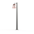 Roger Pradier - Lampadaire Lampiok 2 N°4 diffuseur opale Rouge tomate 110 - Gris noir 107