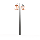 Roger Pradier - Lampadaire Lampiok 2 N°5 diffuseur clair Orangé pur 014 - Gris noir 107