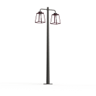 Roger Pradier - Lampadaire Lampiok 2 N°5 diffuseur clair Rouge vin 066 - Gris noir 107