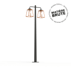 Roger Pradier - Lampadaire Lampiok 2 N°5 Cuivre brut 082 Diffuseur clair - Gris noir 107