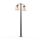 Roger Pradier - Lampadaire Lampiok 2 N°5 diffuseur opale Orangé pur 014 - Gris noir 107