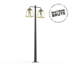 Roger Pradier - Lampadaire Lampiok 2 N°5 Laiton brut 072 Diffuseur opale - Gris noir 107
