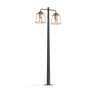 Roger Pradier - Lampadaire Lampiok 2 N°5 diffuseur opale Cuivre patiné vernis 080 - Gris 107