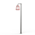 Roger Pradier - Lampadaire Lampiok 4 N°3 LED 35w 2700°k PMMA satiné Gris 107 - Rouge tomate 110