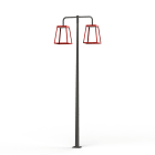 Roger Pradier - Lampadaire Lampiok 4 N°5 LED 35w 2700°k PMMA satiné Gris 107 - Rouge tomate 110