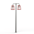 Roger Pradier - Lampadaire Lampiok 4 N°6 LED 35w 3000°k tube PMMA Gris noir 107 - Rouge 110