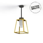 Roger Pradier - Roger Pradier - Suspension Lampiok 1 N°2 Laiton brut 072 Diffuseur opale